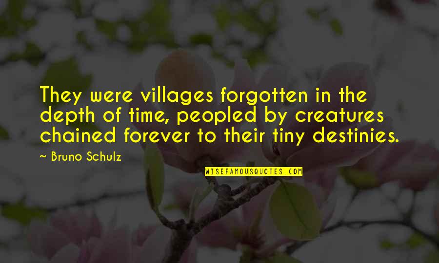 Chained Quotes By Bruno Schulz: They were villages forgotten in the depth of