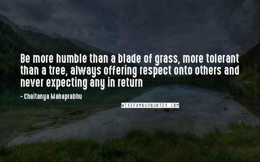 Chaitanya Mahaprabhu quotes: Be more humble than a blade of grass, more tolerant than a tree, always offering respect onto others and never expecting any in return