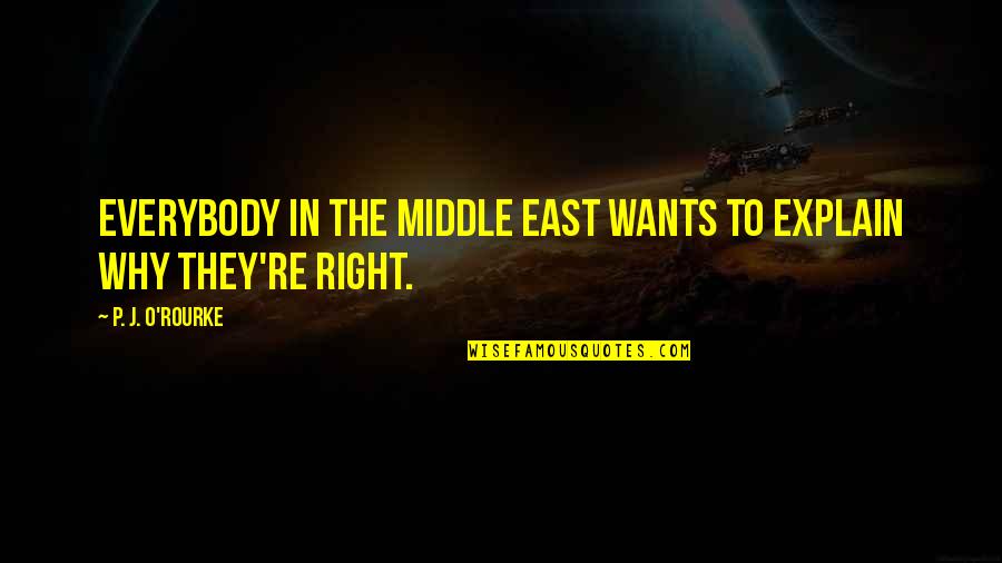 Chak De Quotes By P. J. O'Rourke: Everybody in the Middle East wants to explain