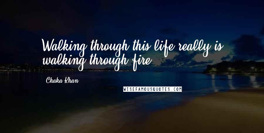 Chaka Khan quotes: Walking through this life really is walking through fire.