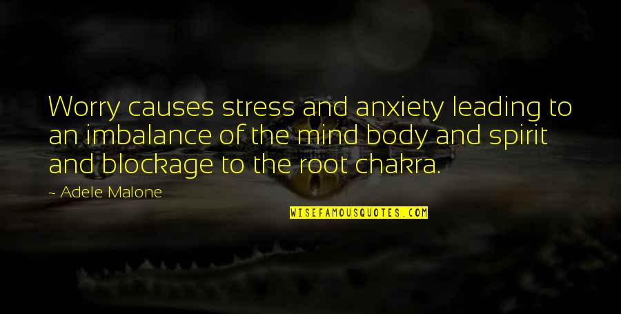 Chakra Quotes By Adele Malone: Worry causes stress and anxiety leading to an