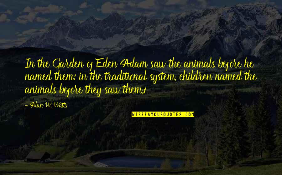 Chalabi's Quotes By Alan W. Watts: In the Garden of Eden Adam saw the