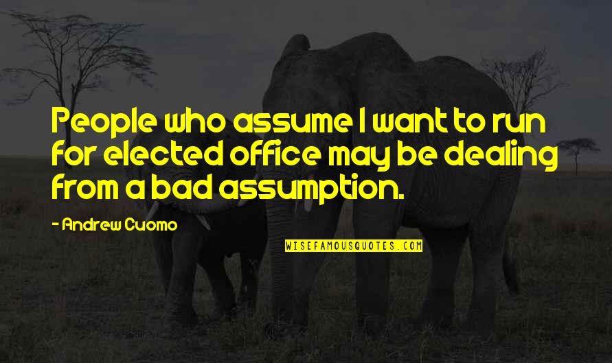 Chalayan Pants Quotes By Andrew Cuomo: People who assume I want to run for Chalayan Pants Quotes By Andrew Cuomo: People who assume I want to run for