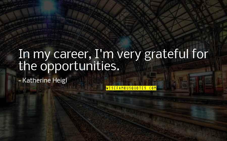 Chalayan Quotes By Katherine Heigl: In my career, I'm very grateful for the Chalayan Quotes By Katherine Heigl: In my career, I'm very grateful for the