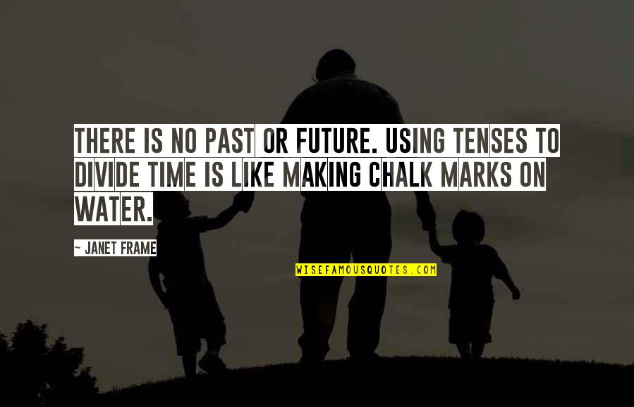 Chalk Quotes By Janet Frame: There is no past or future. Using tenses Chalk Quotes By Janet Frame: There is no past or future. Using tenses