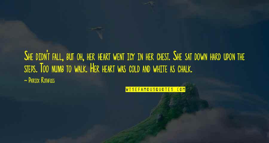Chalk Quotes By Patrick Rothfuss: She didn't fall, but oh, her heart went Chalk Quotes By Patrick Rothfuss: She didn't fall, but oh, her heart went