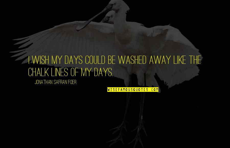 Chalk's Quotes By Jonathan Safran Foer: I wish my days could be washed away