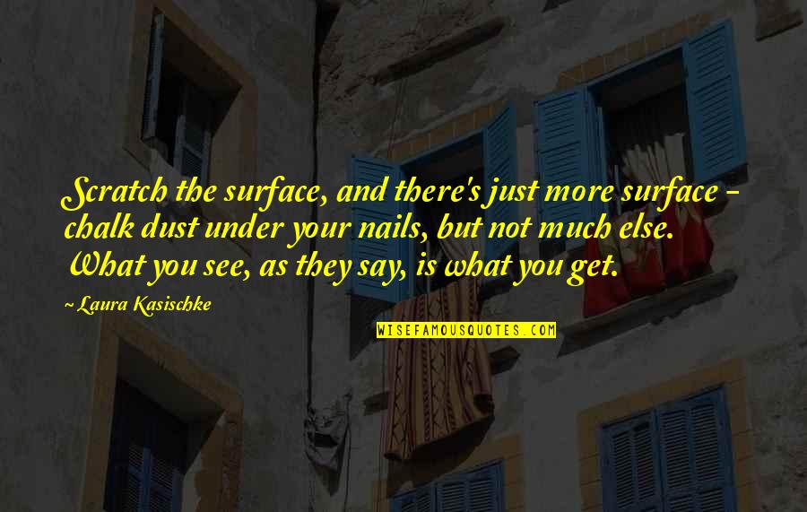 Chalk's Quotes By Laura Kasischke: Scratch the surface, and there's just more surface