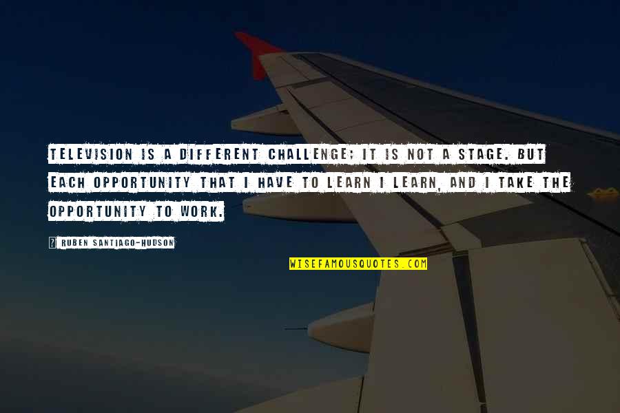 Challenge And Opportunity Quotes By Ruben Santiago-Hudson: Television is a different challenge; it is not