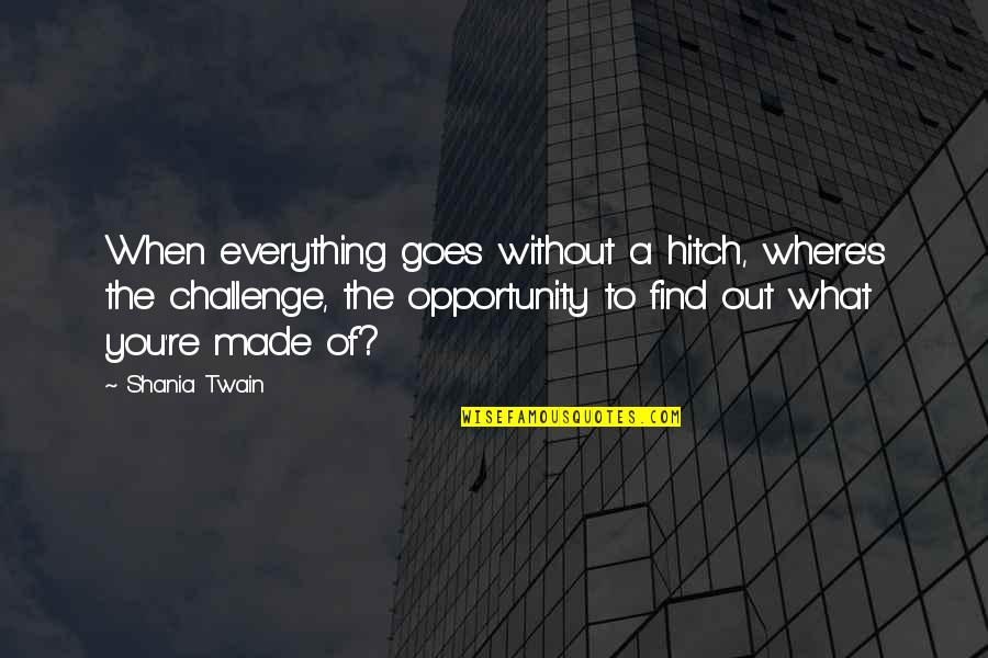 Challenge And Opportunity Quotes By Shania Twain: When everything goes without a hitch, where's the