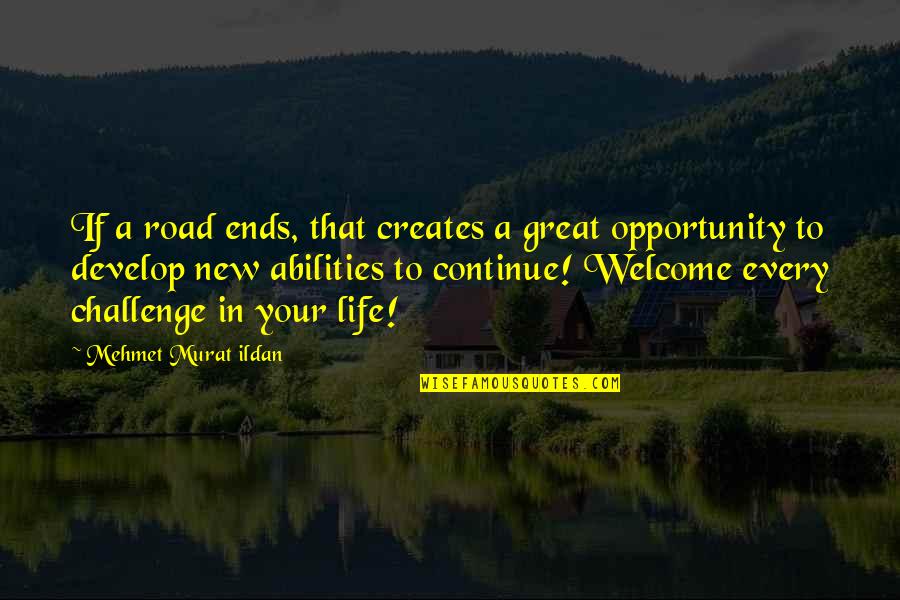 Challenge Life Quotes By Mehmet Murat Ildan: If a road ends, that creates a great