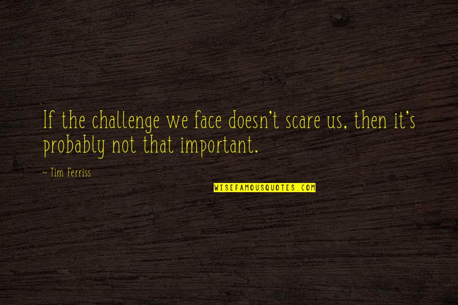 Challenges And Fear Quotes By Tim Ferriss: If the challenge we face doesn't scare us,