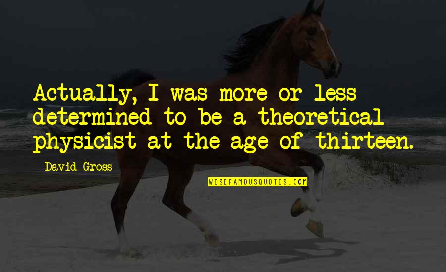Challenges And Leadership Quotes By David Gross: Actually, I was more or less determined to