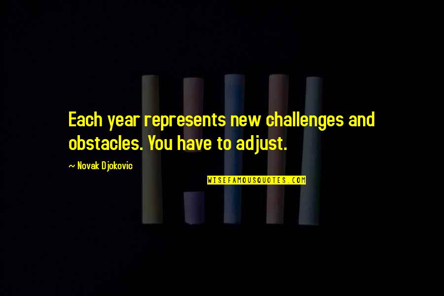 Challenges And Obstacles Quotes By Novak Djokovic: Each year represents new challenges and obstacles. You