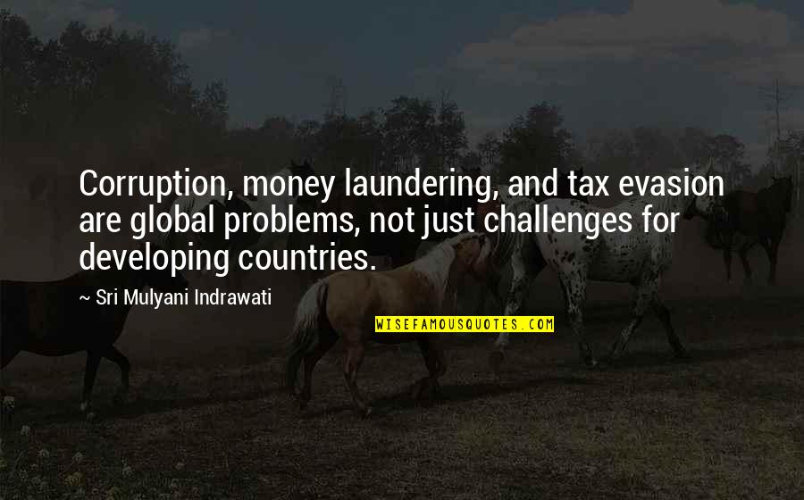 Challenges And Problems Quotes By Sri Mulyani Indrawati: Corruption, money laundering, and tax evasion are global