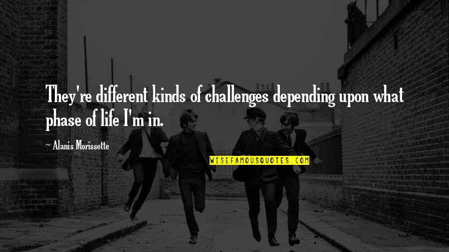 Challenges In Life Quotes By Alanis Morissette: They're different kinds of challenges depending upon what