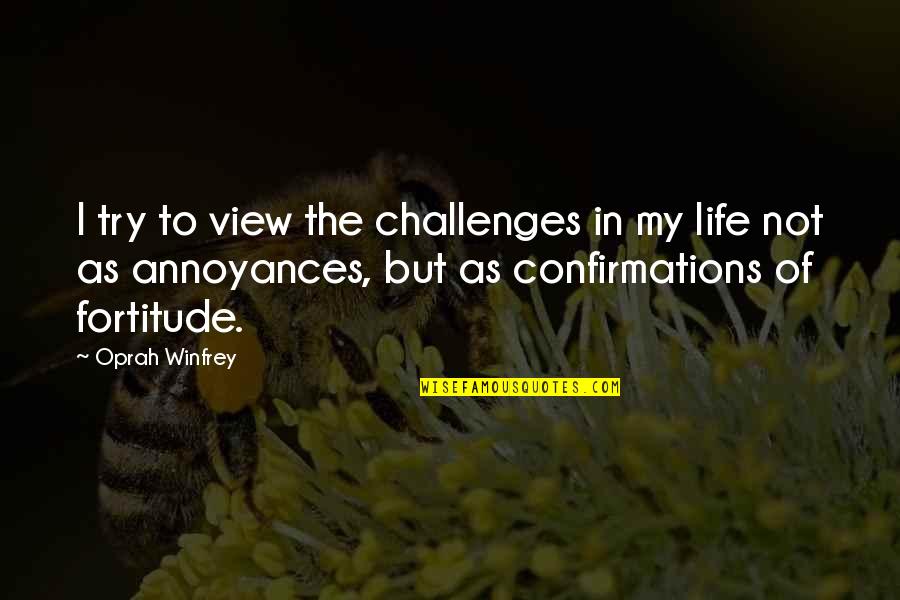 Challenges In Life Quotes By Oprah Winfrey: I try to view the challenges in my