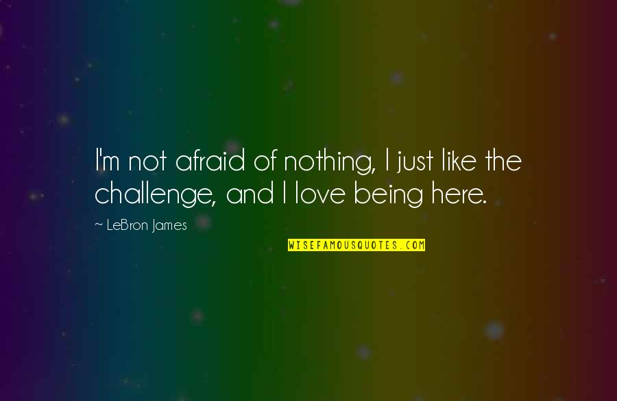 Challenges In Love Quotes By LeBron James: I'm not afraid of nothing, I just like