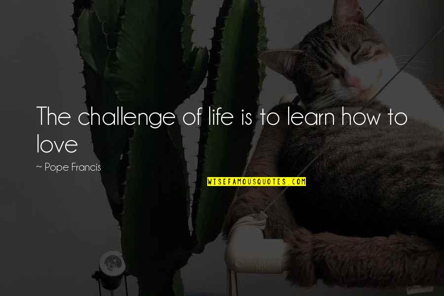Challenges In Love Quotes By Pope Francis: The challenge of life is to learn how