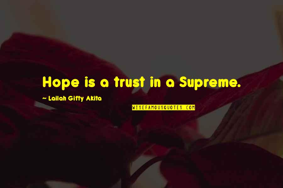 Challenges In Your Life Quotes By Lailah Gifty Akita: Hope is a trust in a Supreme.