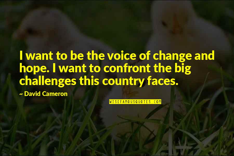 Challenges Of Change Quotes By David Cameron: I want to be the voice of change
