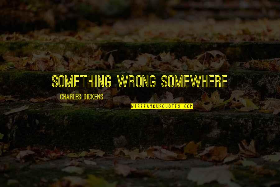 Challenges Of Leadership Quotes By Charles Dickens: Something Wrong Somewhere
