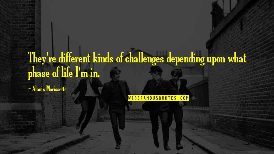 Challenges Of Life Quotes By Alanis Morissette: They're different kinds of challenges depending upon what
