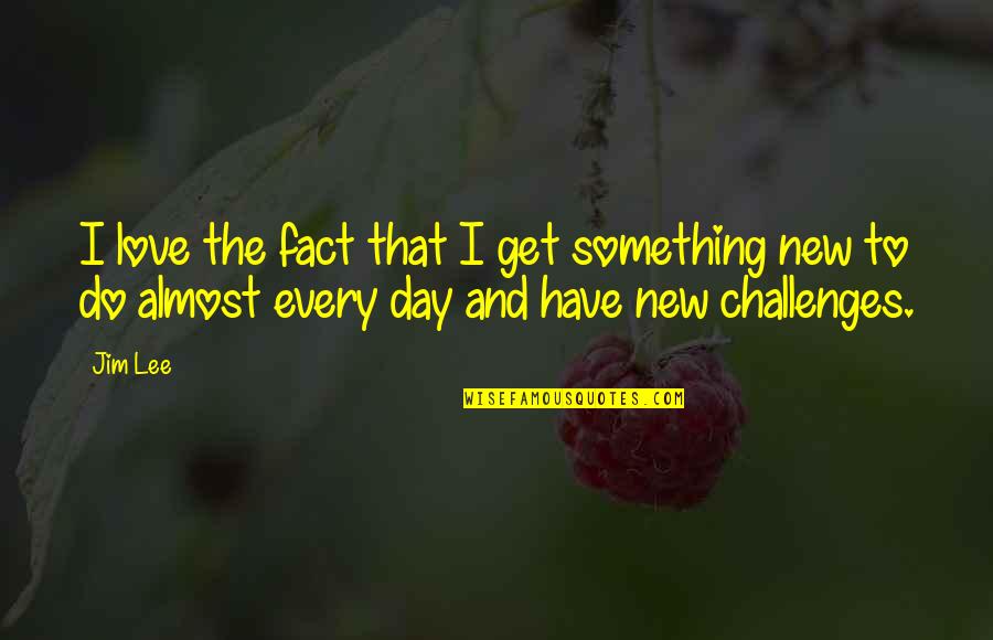 Challenges Of Love Quotes By Jim Lee: I love the fact that I get something