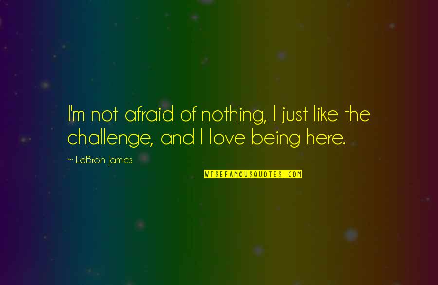 Challenges Of Love Quotes By LeBron James: I'm not afraid of nothing, I just like
