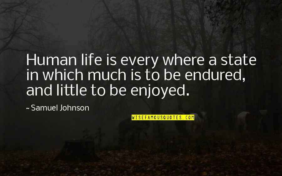 Cham Quotes By Samuel Johnson: Human life is every where a state in