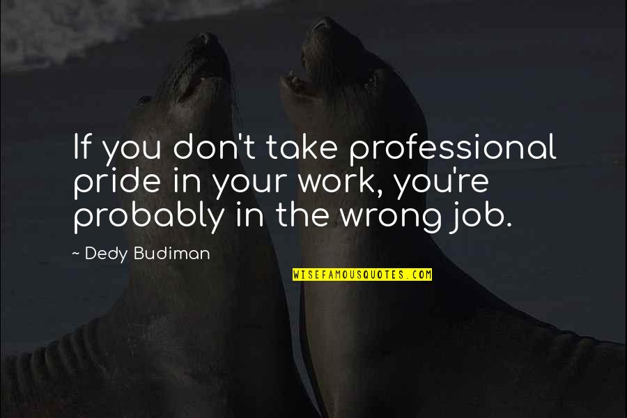 Chamayou Theory Quotes By Dedy Budiman: If you don't take professional pride in your