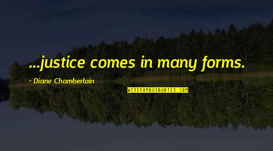 Chamberlain Quotes By Diane Chamberlain: ...justice comes in many forms.