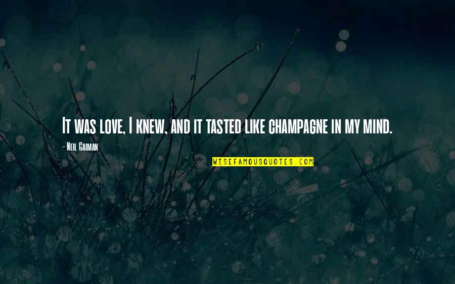 Champagne And Love Quotes By Neil Gaiman: It was love, I knew, and it tasted