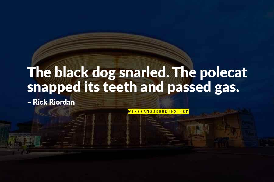Champak Lal Gada Quotes By Rick Riordan: The black dog snarled. The polecat snapped its