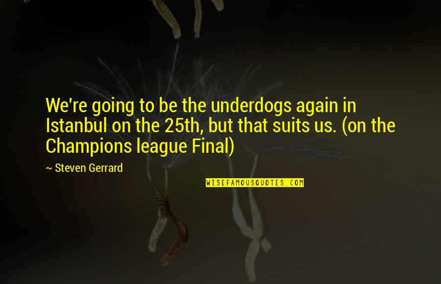 Champions League Quotes By Steven Gerrard: We're going to be the underdogs again in