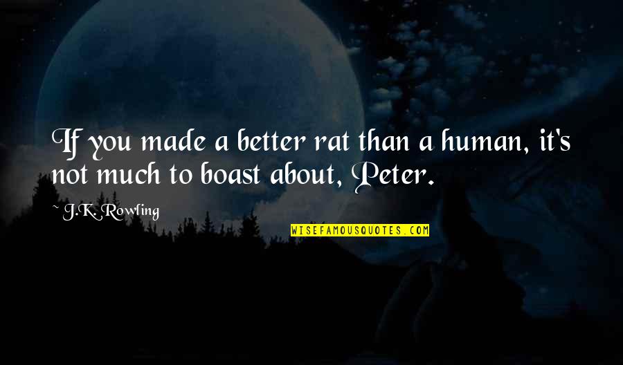 Champys Chicken Quotes By J.K. Rowling: If you made a better rat than a