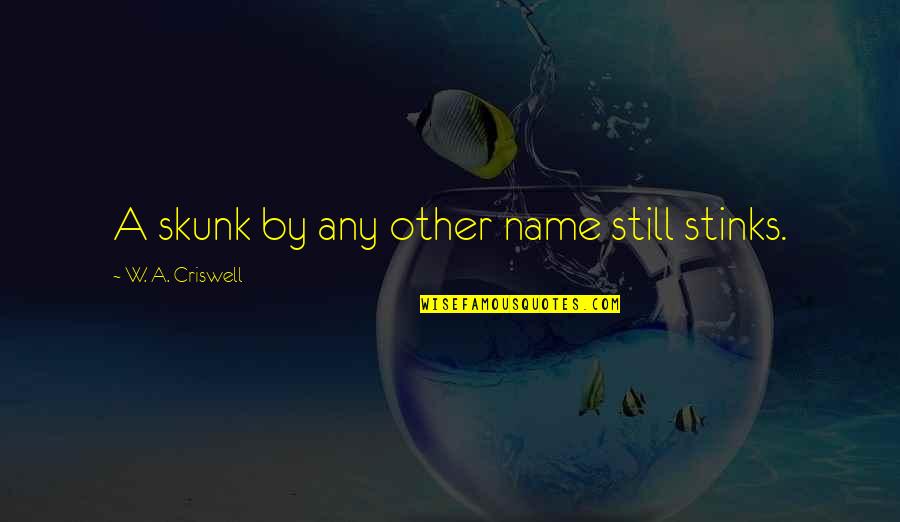 Chan Song Quotes By W. A. Criswell: A skunk by any other name still stinks. Chan Song Quotes By W. A. Criswell: A skunk by any other name still stinks.