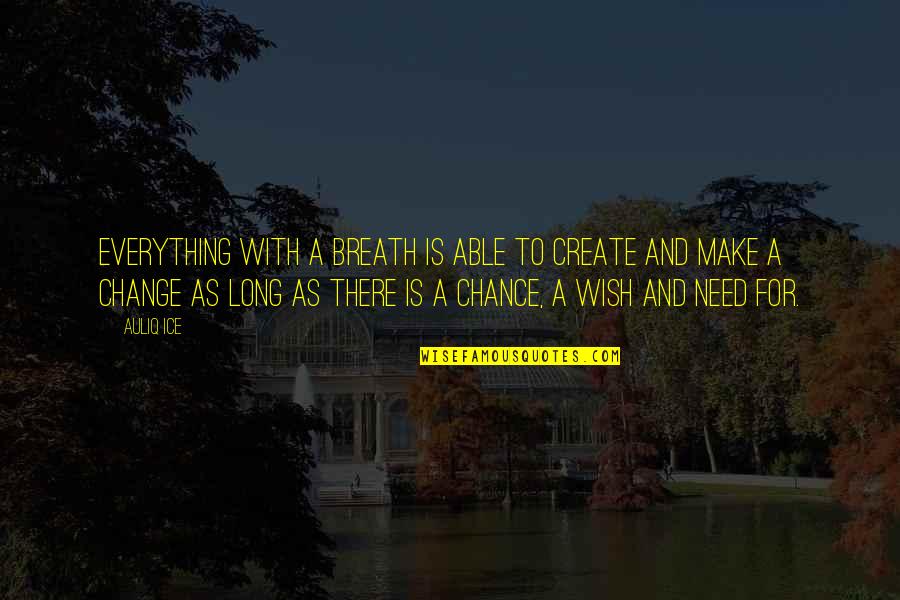 Chance And Change Quotes By Auliq Ice: Everything with a breath is able to create