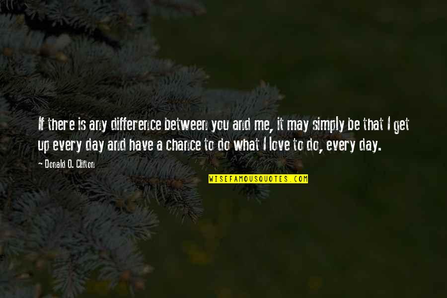 Chance And Love Quotes By Donald O. Clifton: If there is any difference between you and