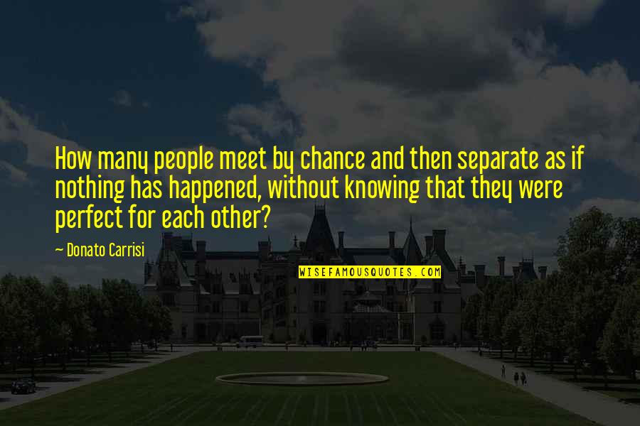 Chance And Love Quotes By Donato Carrisi: How many people meet by chance and then