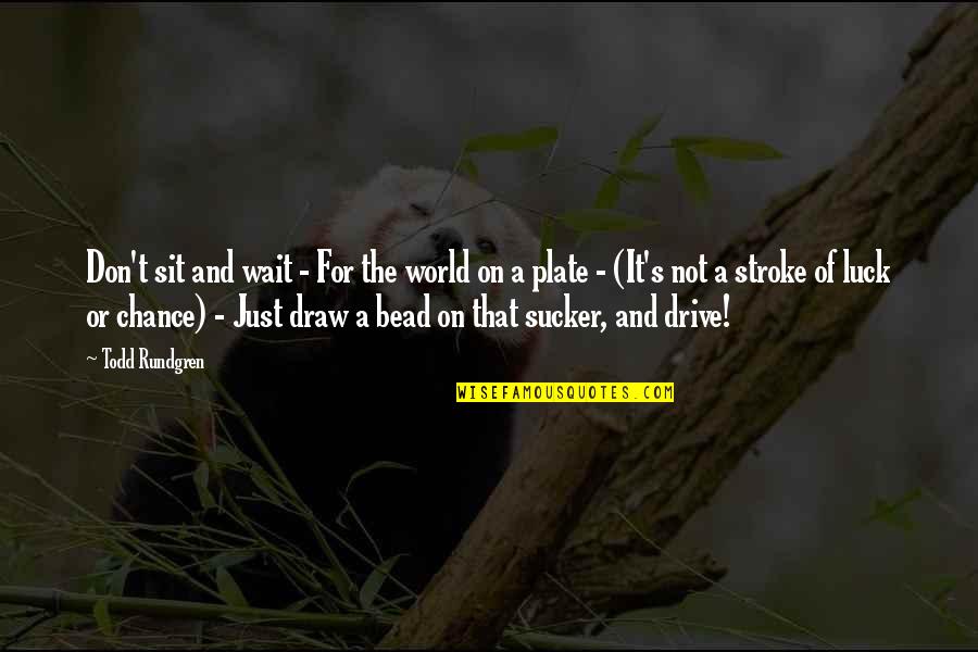 Chance And Luck Quotes By Todd Rundgren: Don't sit and wait - For the world