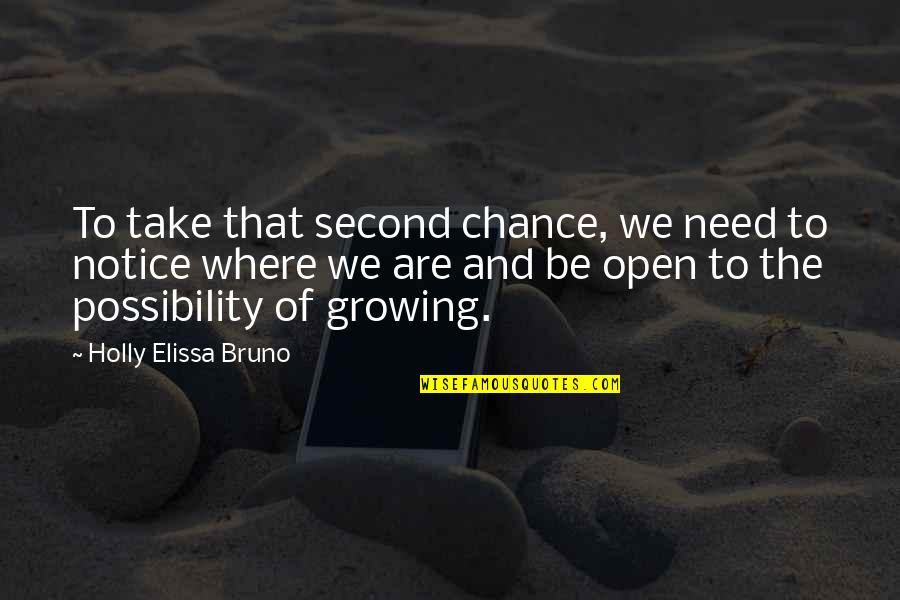 Chance Of Living Quotes By Holly Elissa Bruno: To take that second chance, we need to