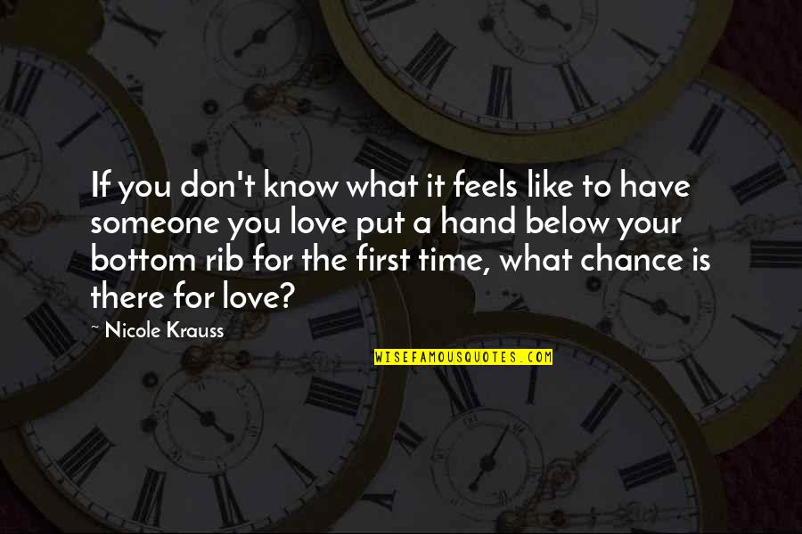 Chance On Love Quotes By Nicole Krauss: If you don't know what it feels like