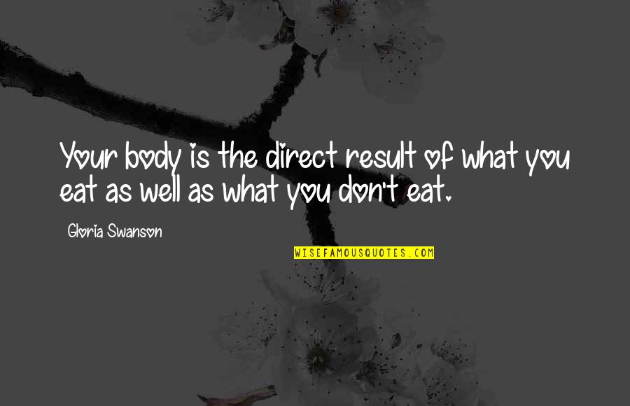 Chancery Font Quotes By Gloria Swanson: Your body is the direct result of what