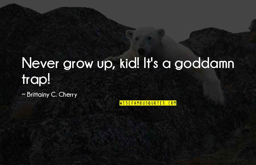 Chand Raat Poetry Quotes By Brittainy C. Cherry: Never grow up, kid! It's a goddamn trap!