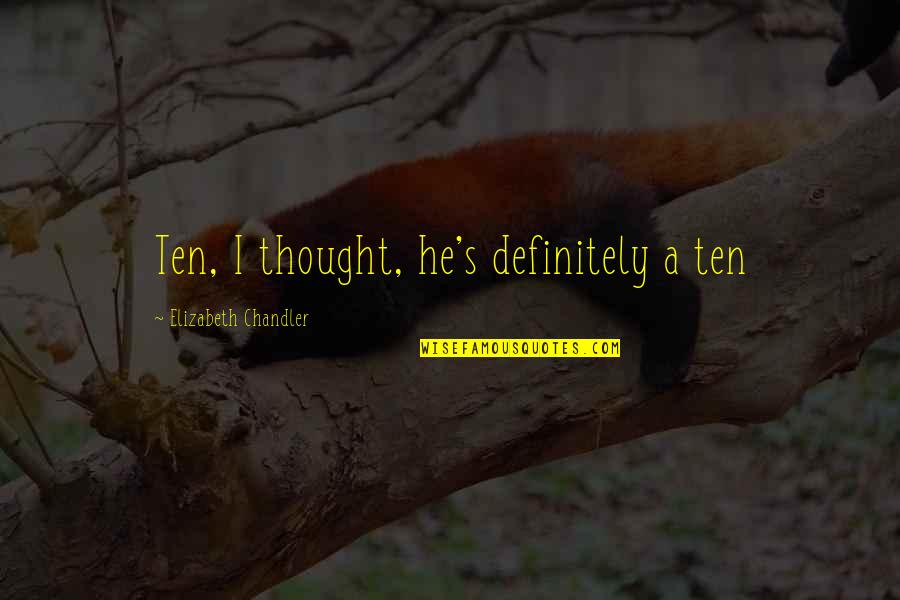 Chandler's Quotes By Elizabeth Chandler: Ten, I thought, he's definitely a ten