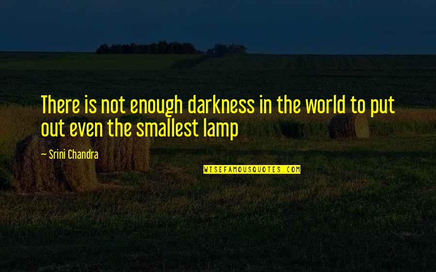 Chandra Quotes By Srini Chandra: There is not enough darkness in the world