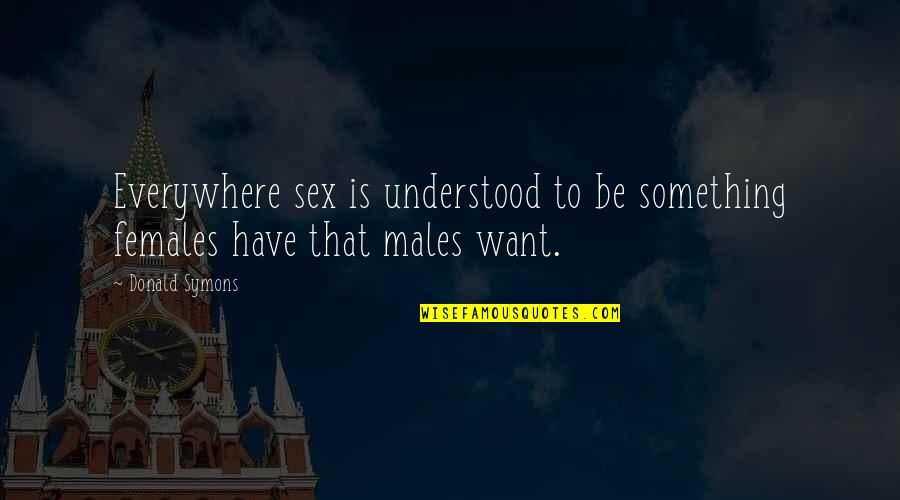 Chandrachuda Quotes By Donald Symons: Everywhere sex is understood to be something females