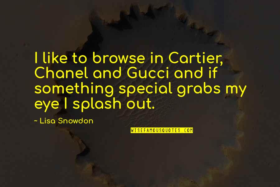 Chanel Quotes By Lisa Snowdon: I like to browse in Cartier, Chanel and