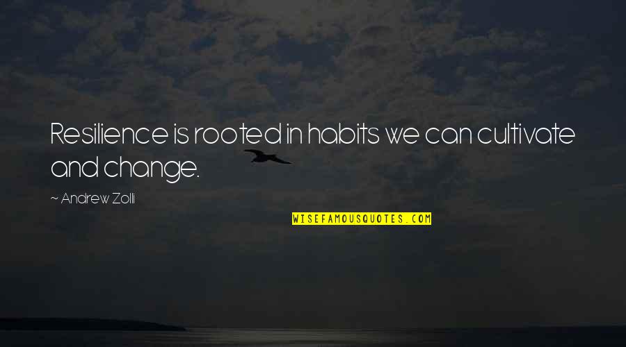 Change And Education Quotes By Andrew Zolli: Resilience is rooted in habits we can cultivate